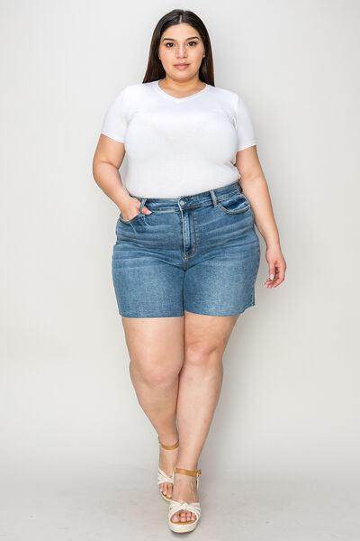 Judy Blue Full Size High Waist Slim Denim Shorts for Women