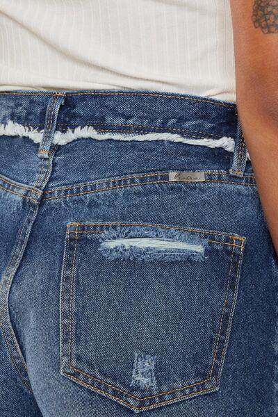Kancan Distressed Button Fly Denim Shorts for Women