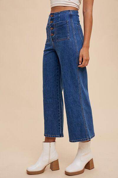 Annie Wear Button Fly High Waist Jeans for Women