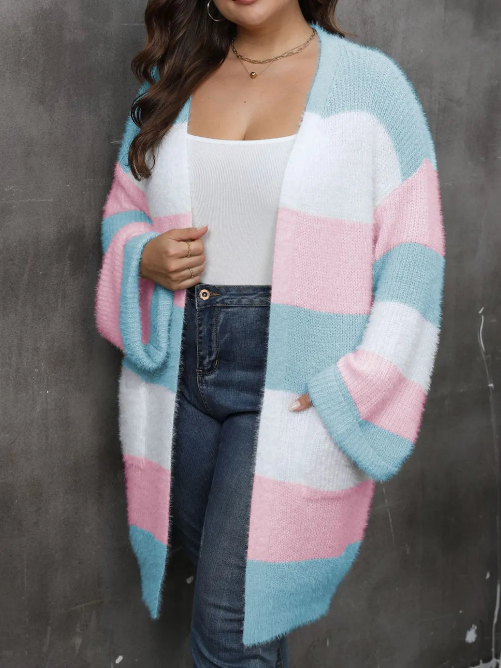 Open Front Long Sleeve Cardigan