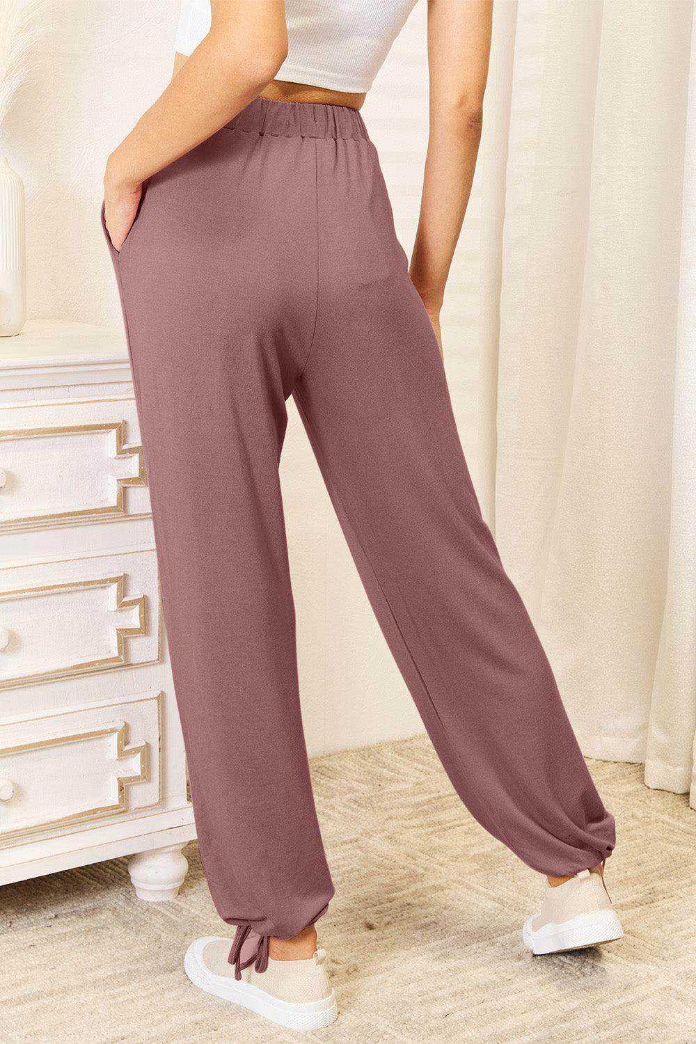 Basic Bae Full Size Soft Rayon Drawstring Pants with Pockets