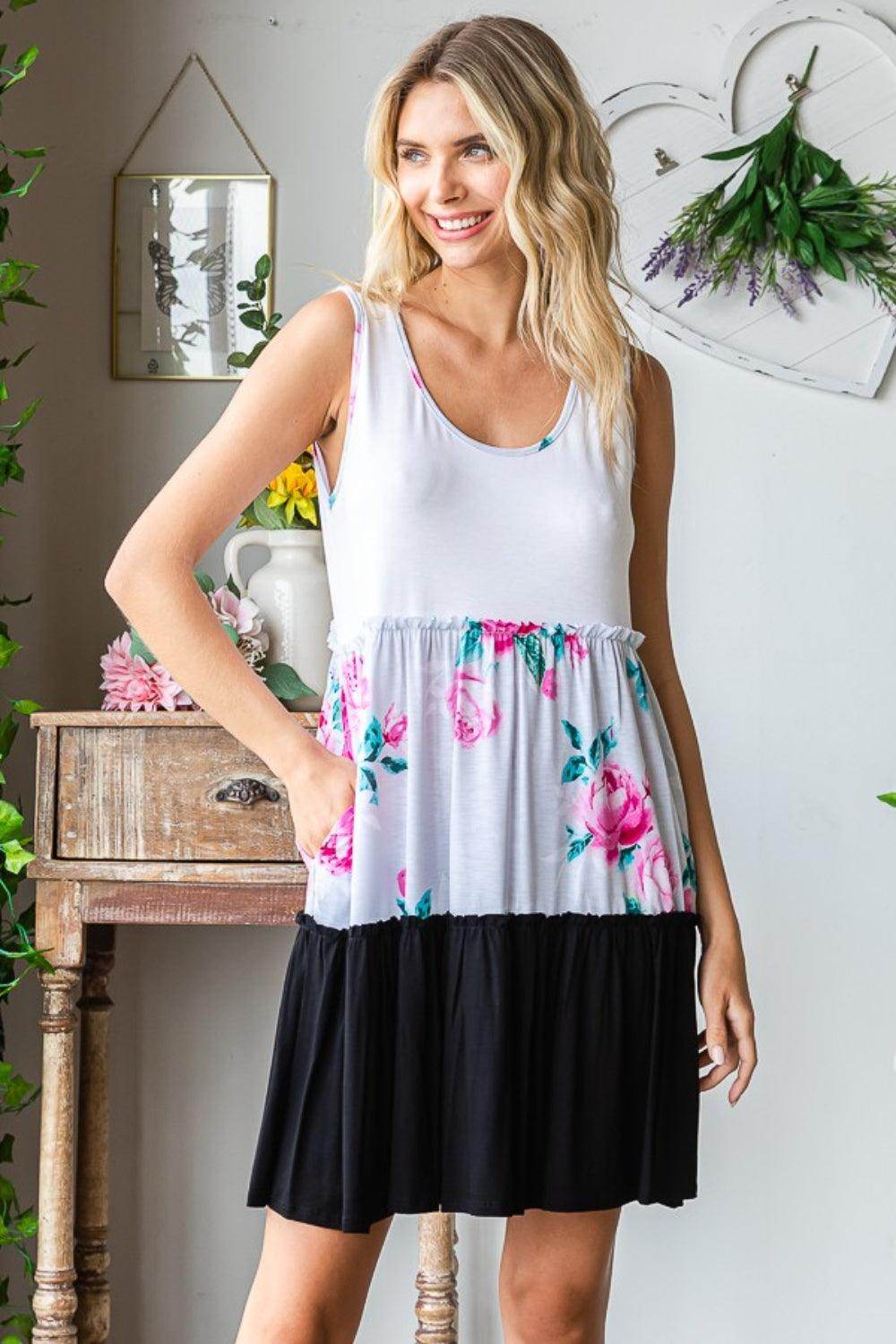 Heimish Full Size Scoop Neck Frill Tiered Dress Online