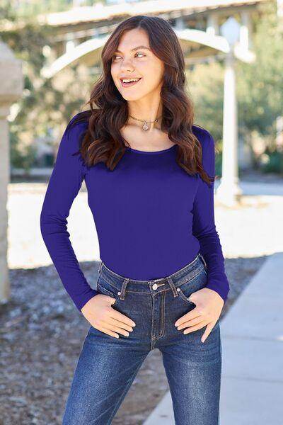 Basic Bae Full Size Round Neck Long Sleeve Bodysuit for All