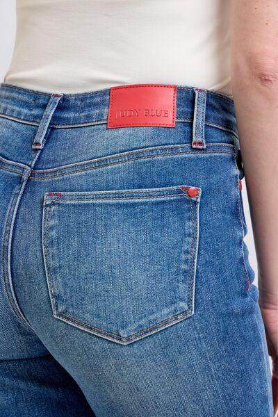 Judy Blue Full Size Plaid Print Cuff Straight Leg Jeans
