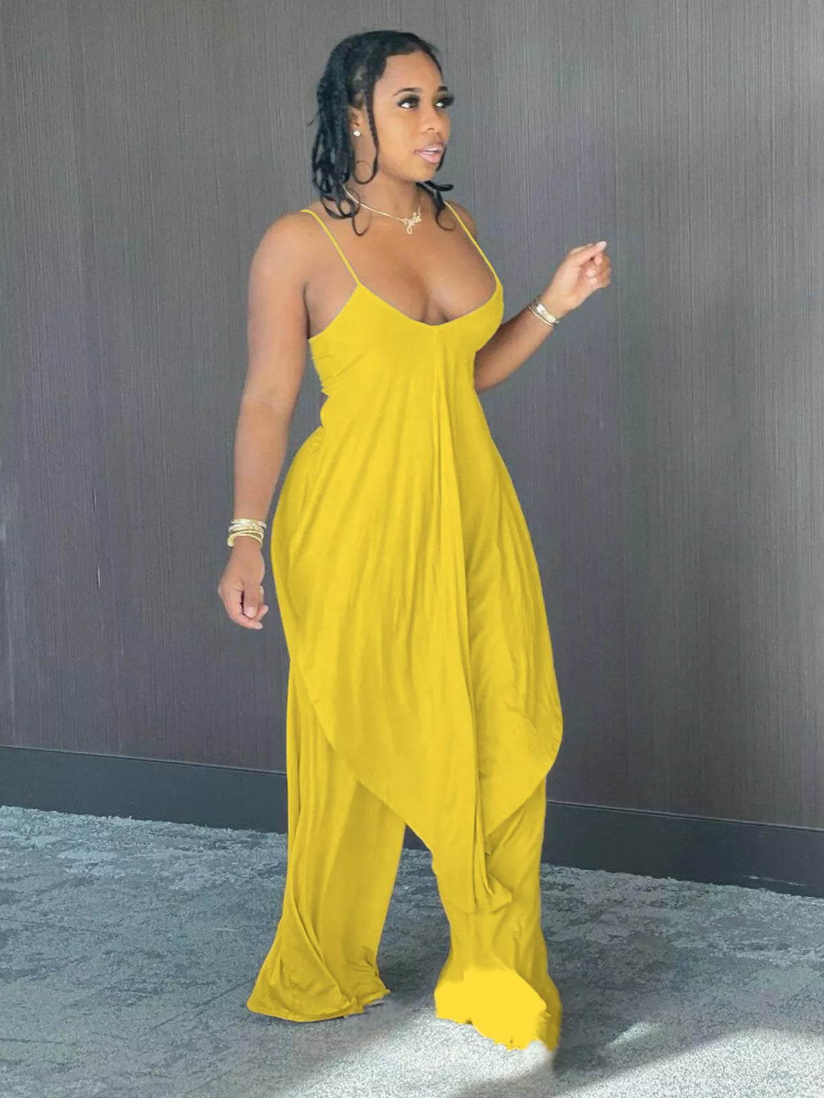 Asymmetrical Hem Cami and Pants Set