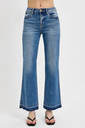 RISEN Full Size Raw Hem Ankle Bootcut Jeans Plus Size