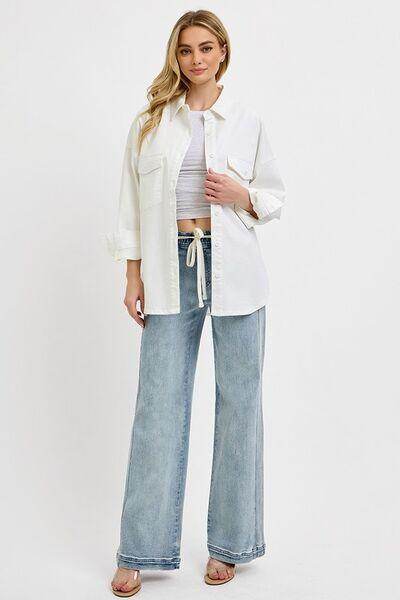 RISEN Full Size Straight Leg Jeans with Pockets Plus Size