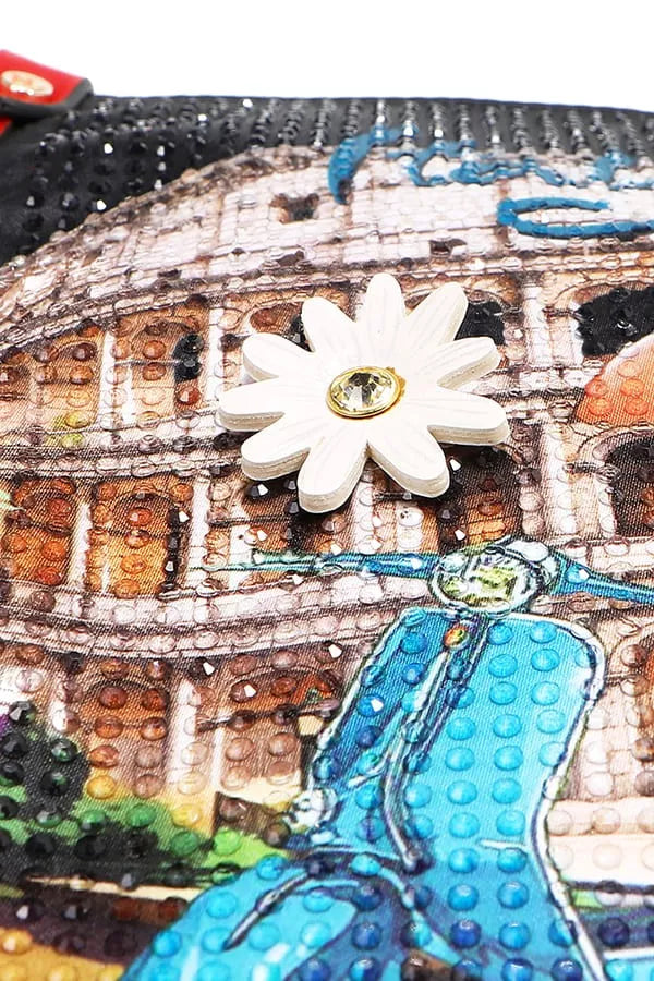 Nicole Lee USA Martha Travels Italy Wide Handbag with Rhinestones