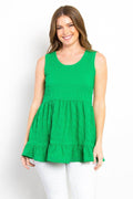 Be Stage Ruffled Sleeveless Babydoll Top for Women