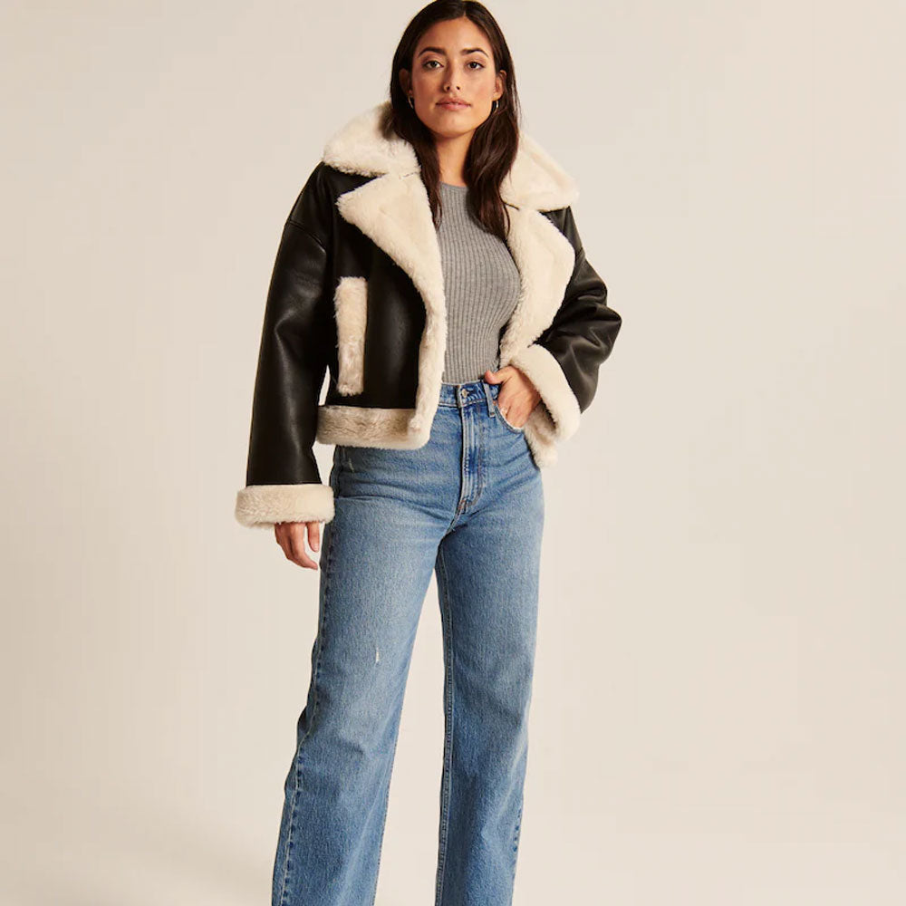 Women’s Aviator B3 Sheepskin Shearling Riding Leather Jacket