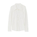 2025 Autumn Thin Women Slim Fit Point Collar Pocket Breathable Shirt New Style