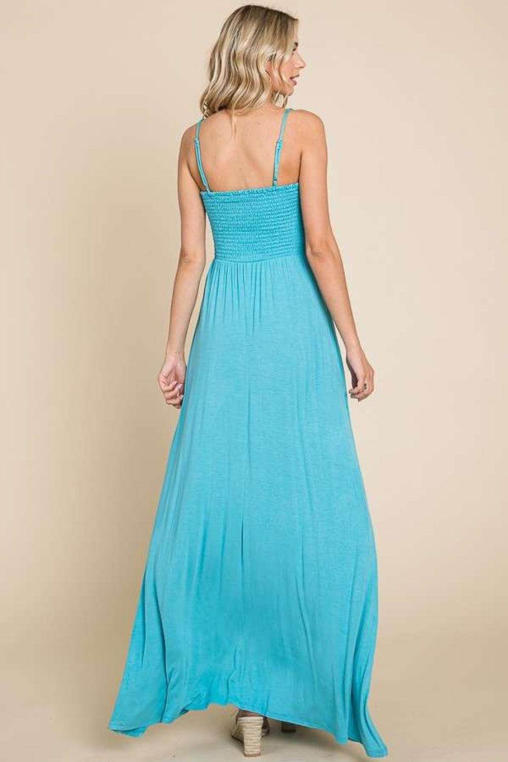 Culture Code Full Size Smocked Cami Maxi Dress With Pockets