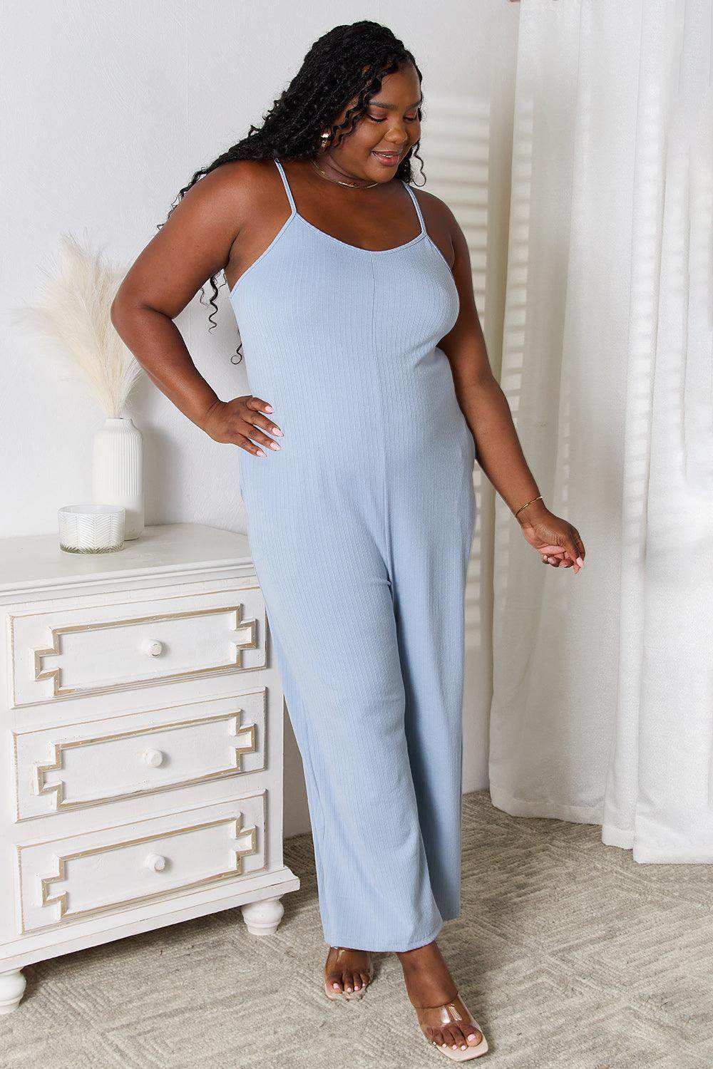 Basic Bae Full Size Spaghetti Strap V-Neck Jumpsuit Dress