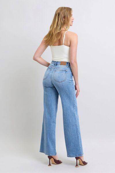 Judy Blue Full Size Wide Leg Jeans with Pockets for Women