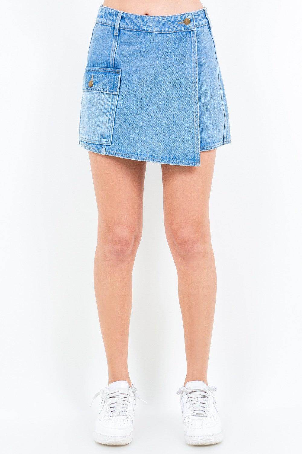 American Bazi Cargo Pocket Denim Skort for Trendy Style