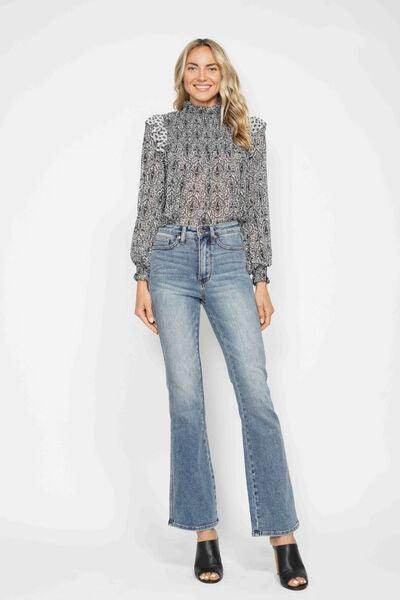 Judy Blue Full Size Tummy Control Back Embroidered Bootcut Jeans Plus Size