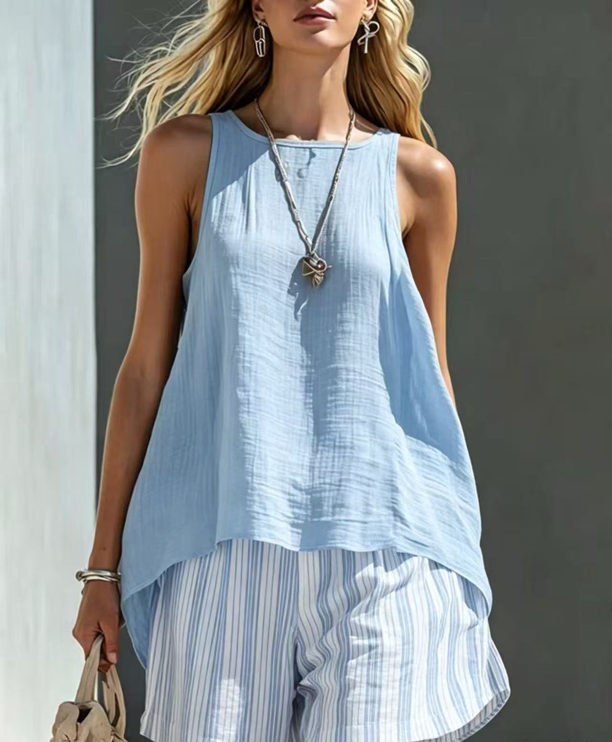 Women's V-Neck Long-Sleeve Loose-Fit Button-Up Shirt