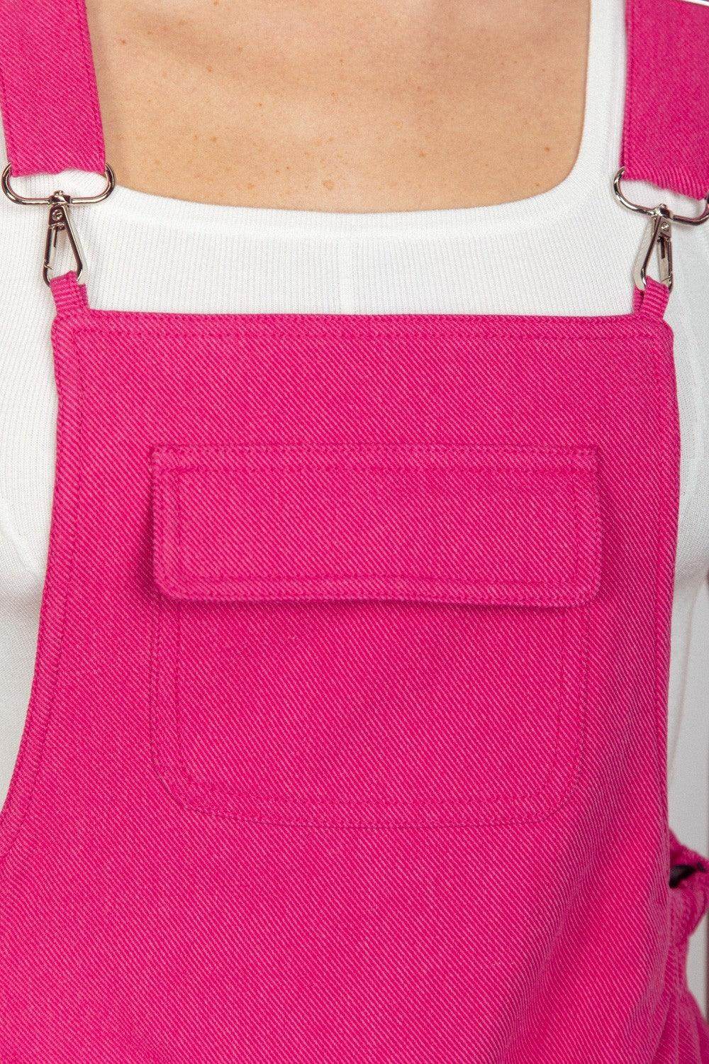 Very J Adjustable Suspender Overalls with Pockets for Women