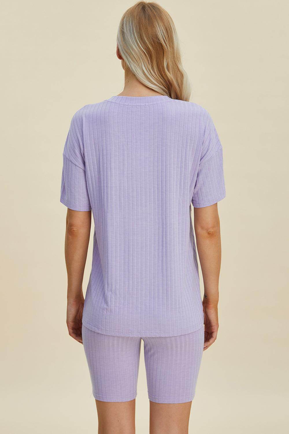 Basic Bae Full Size Ribbed V-Neck Top and Shorts Set For Women