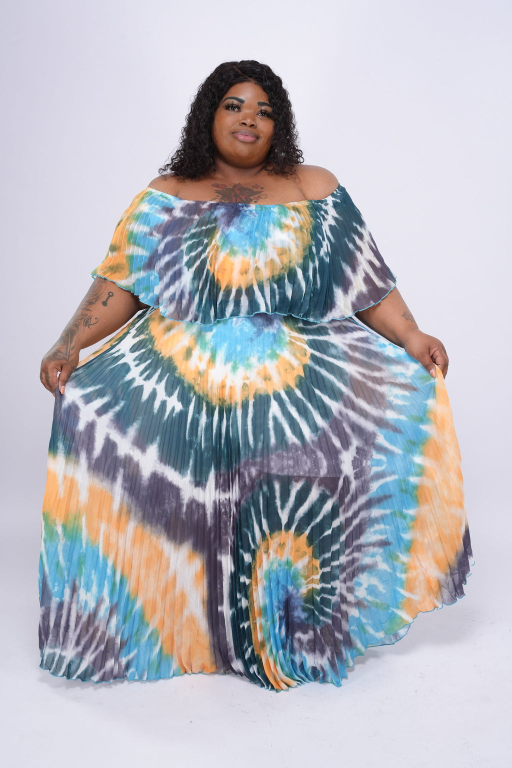 “Bowie” Pleated Maxi Dress