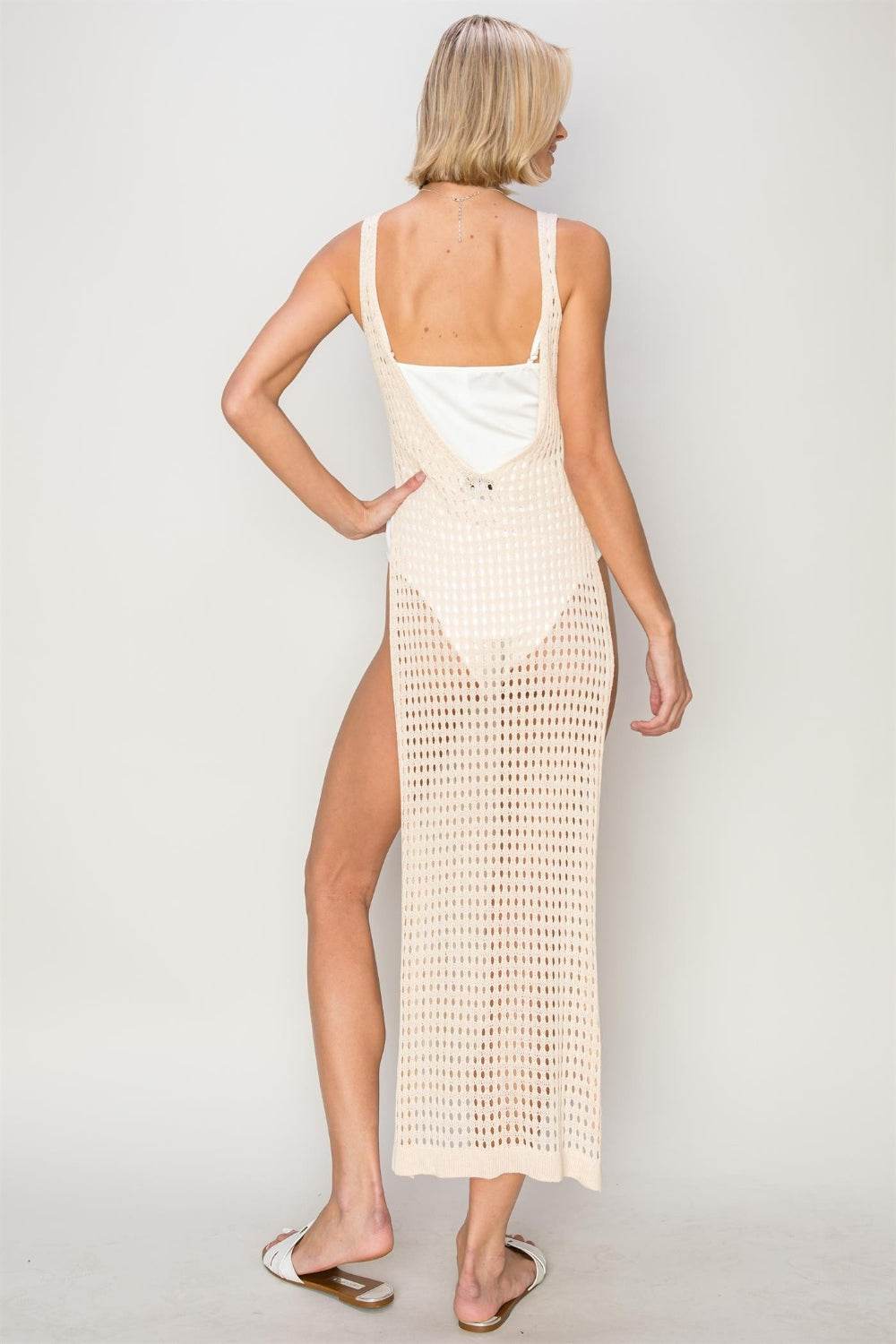 HYFVE Crochet Backless Cover Up Dress For Women