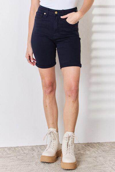 Judy Blue Full Size High Waist Tummy Control Bermuda Shorts For Women