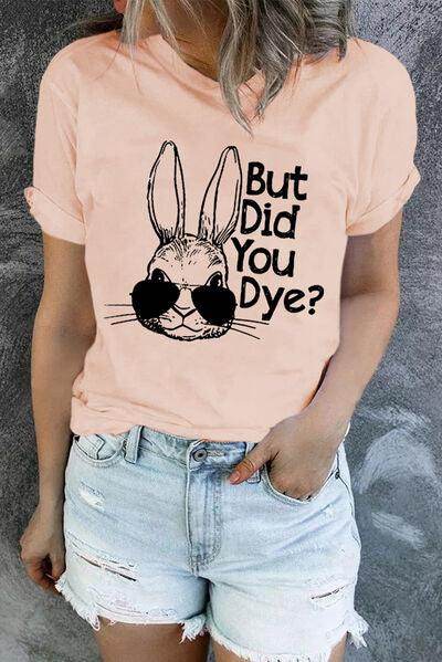 Rabbit Graphic Round Neck T-Shirt for Casual Style Wear
