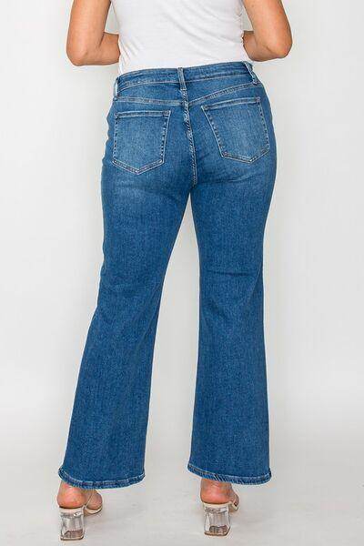 Bytos Full Size Cat's Whiskers Mid Rise Ankle Jeans For Women