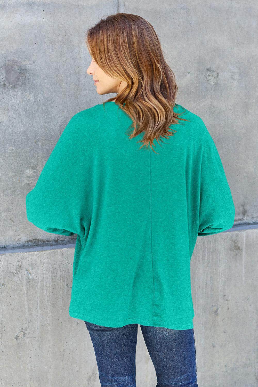 Double Take Full Size Round Neck Long Sleeve T-Shirt for Women