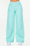 American Bazi High Waist Distressed Wide Leg Jeans Women