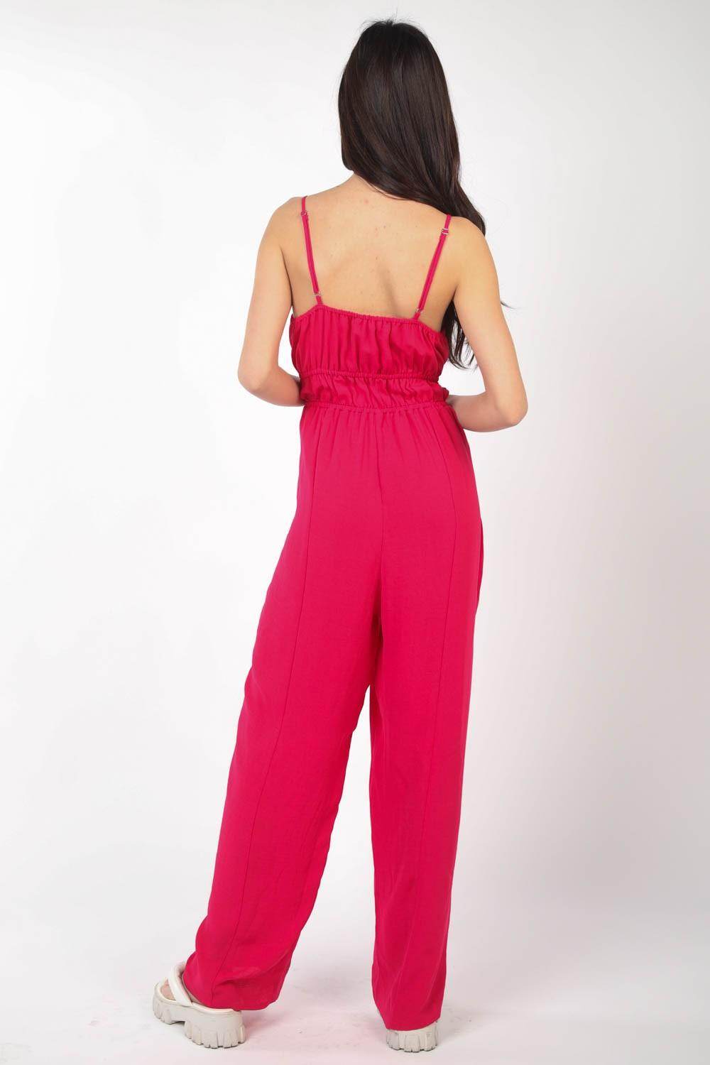 Very J Pintuck Detail Woven Sleeveless Jumpsuit Chic
