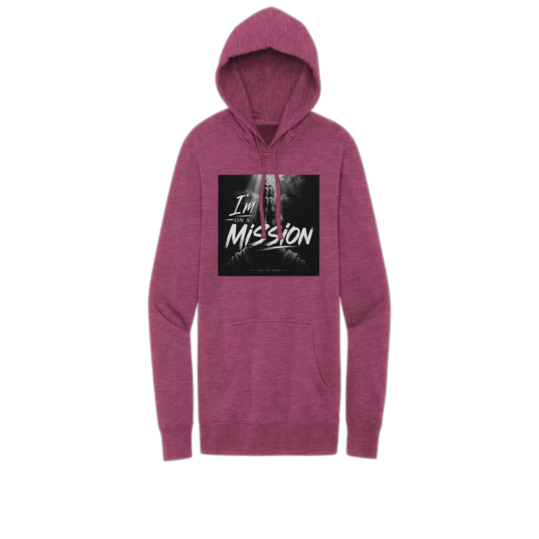 I’m On A Mission Logo Unisex Fleece Hoodie | District DT6100 Awareness Pink Heather
