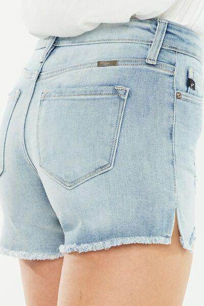 Kancan High Rise Side Slit Denim Shorts for Summer Style