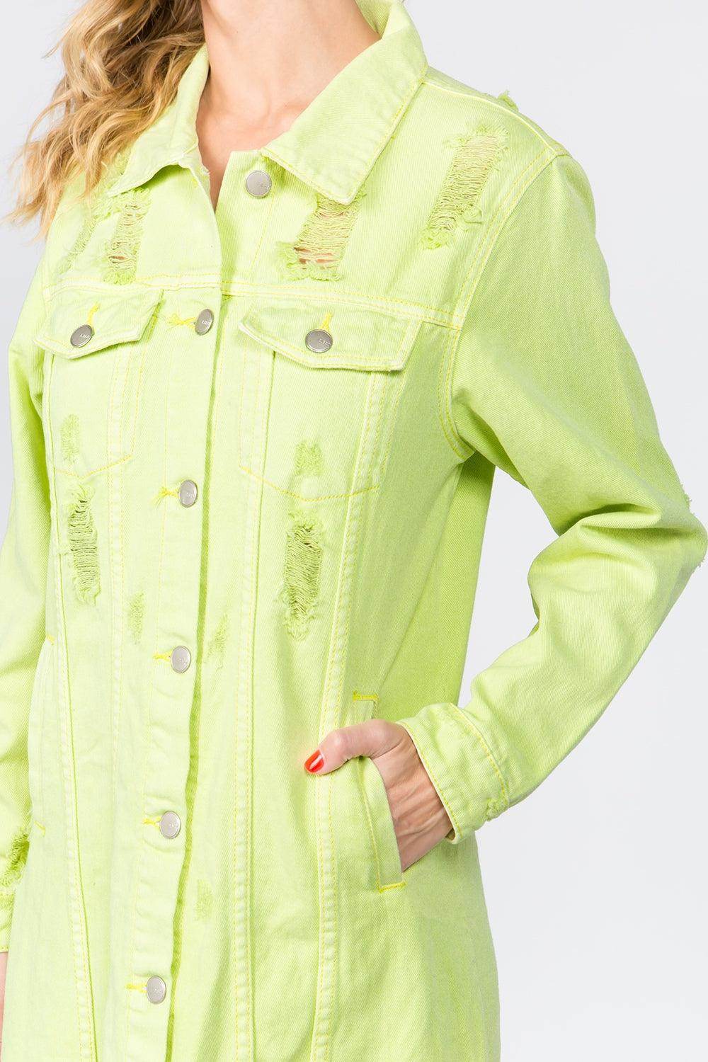 American Bazi Button Up Distressed Denim Dress for Women