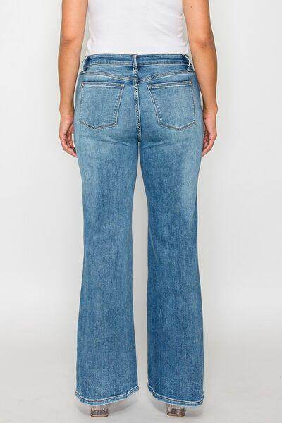bytos Full Size Cat's Whiskers Bootcut Jeans for Women