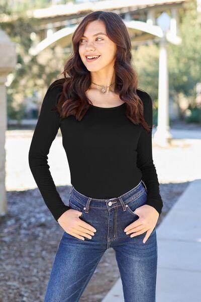 Basic Bae Full Size Round Neck Long Sleeve Bodysuit for All