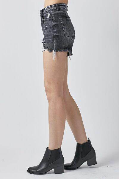 RISEN Full Size High Rise Distressed Denim Shorts for Women