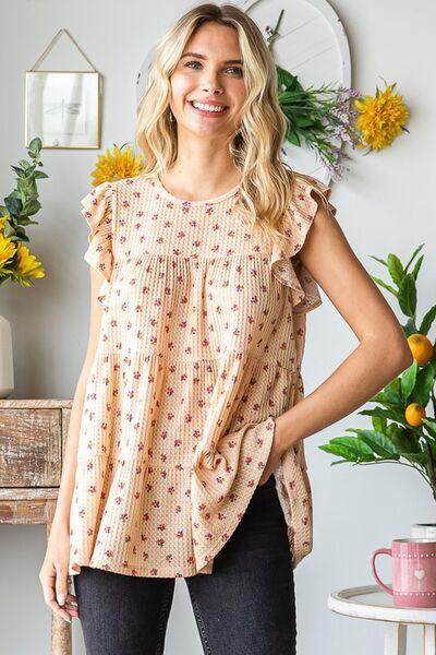 Heimish Full Size Butterfly Short Sleeve Floral Top Plus Size