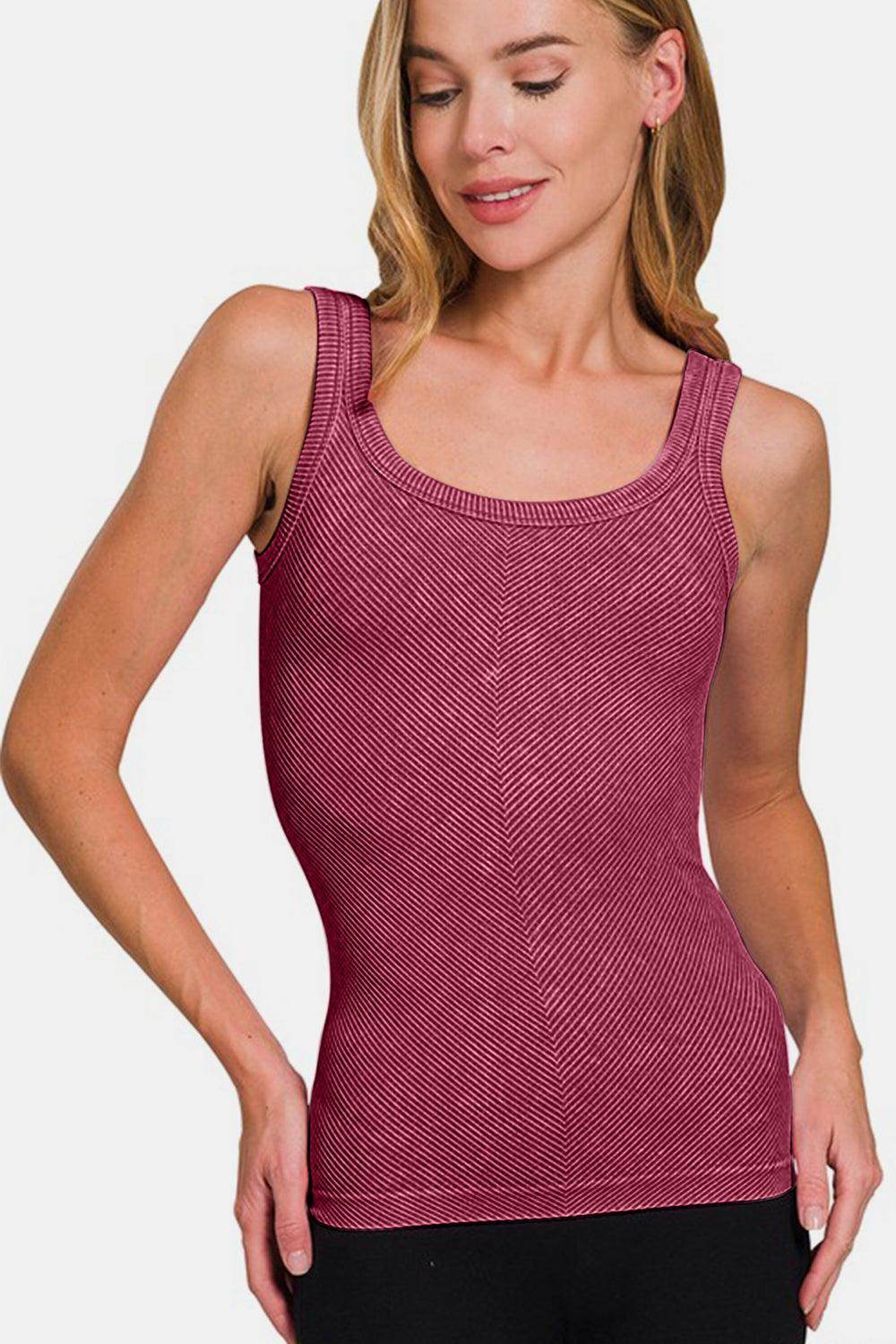 Zenana Ribbed Scoop Neck Tank for Stylish Everyday Wear