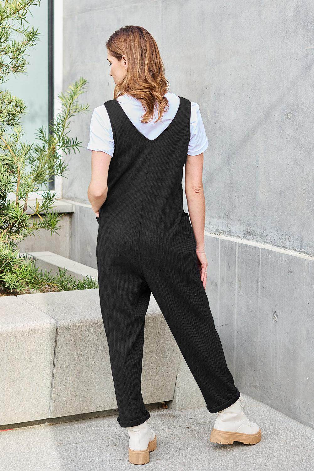 Double Take Full Size Sleeveless Straight Jumpsuit for Women