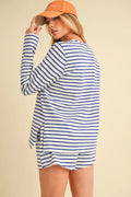 Aemi+Co Drawstring Contrast Striped Shorts