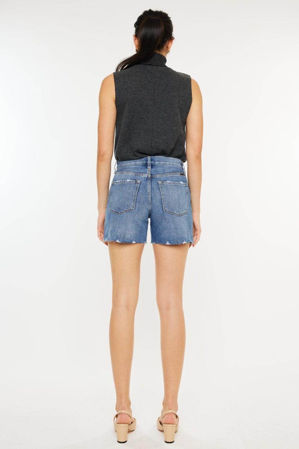 Kancan Distressed High Waist Denim Shorts for Women