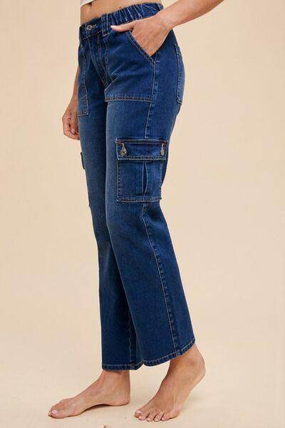 Annie Wear Straight Leg Jeans with Cargo Pockets Style