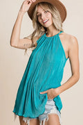 BiBi Pleating Knit Halter Neck Top