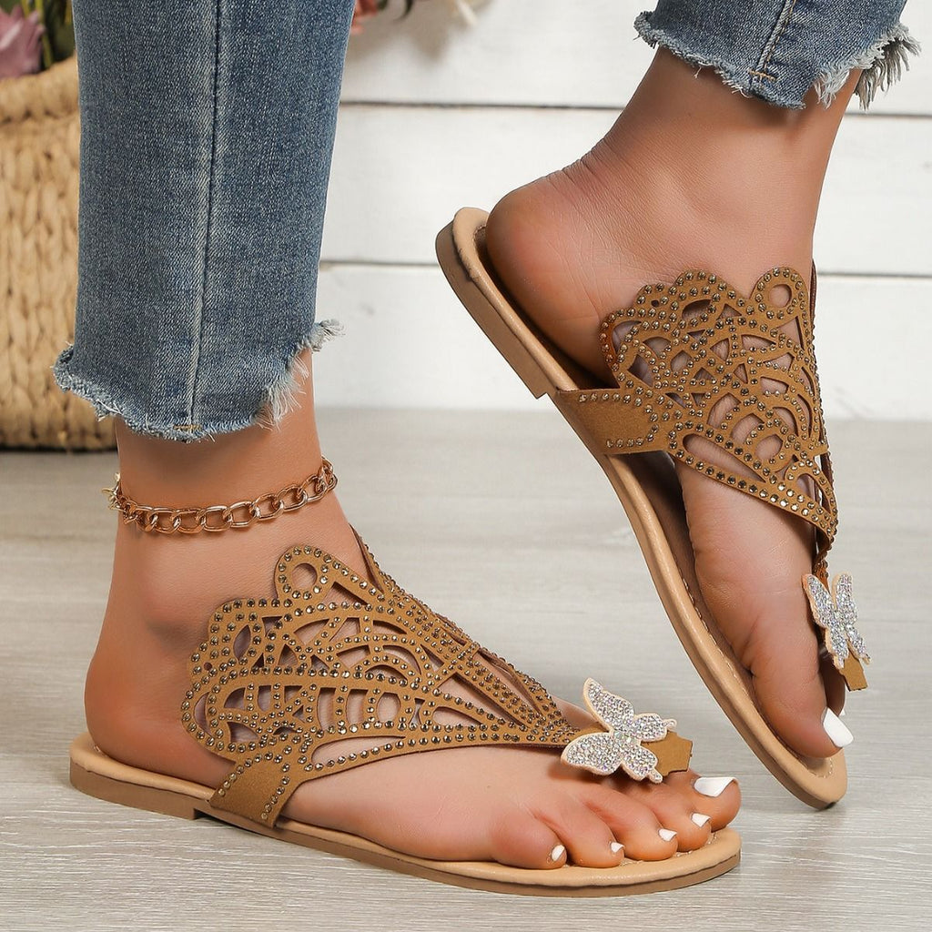 Women's Rhinestone Flat Sandals