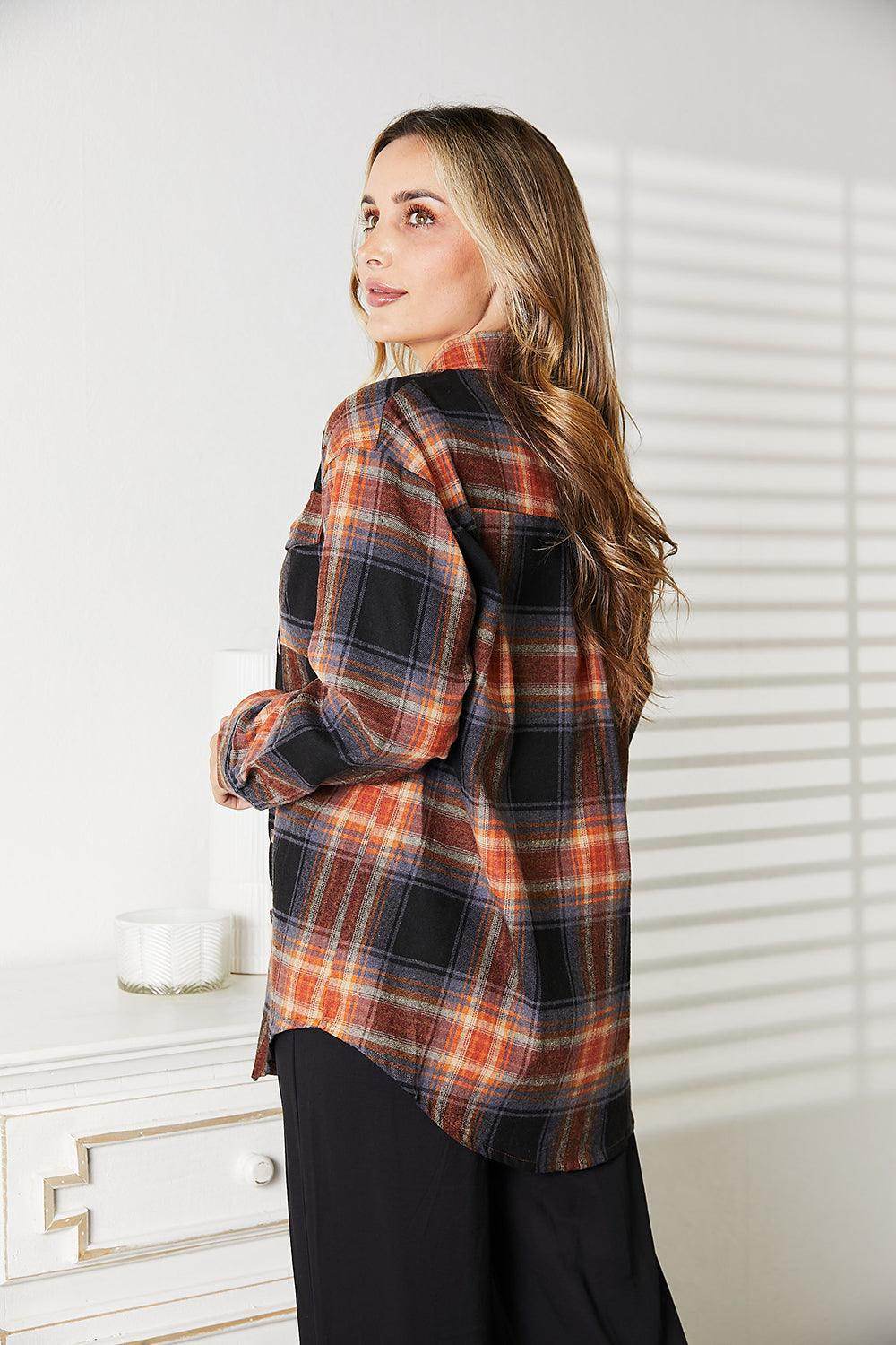 Mandy Plaid Dropped Shoulder Shirt for Casual Chic Style