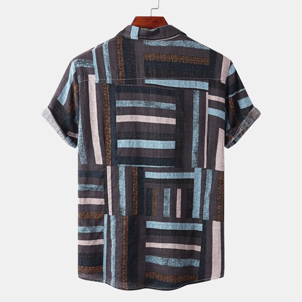 Short Sleeve Button-Down Casual Shirt