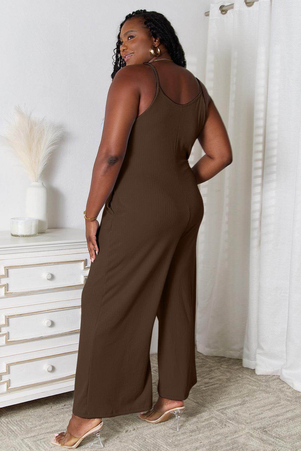 Basic Bae Full Size Spaghetti Strap V-Neck Jumpsuit Dress