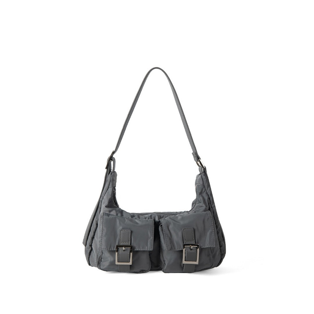 Design multi-pocket lightweight nylon shoulder armpit bag, women's versatile commuter handbag, women hobo bag small