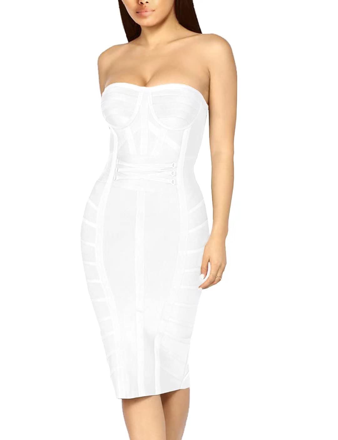 Hybrid & Company Women's Elegant Bandage Dress | Stretch fabric, flattering bodycon fit, elegant silhouette, suitable for cocktail parties, events, and special occasions